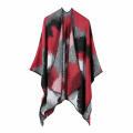 Casaco feminino de inverno lenço wrap reversível poncho capa cardigã tricotado